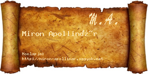 Miron Apollinár névjegykártya